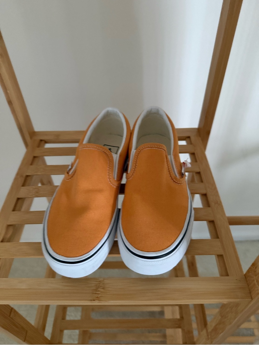 Vans Orange Canvas Slip-On Sneakers